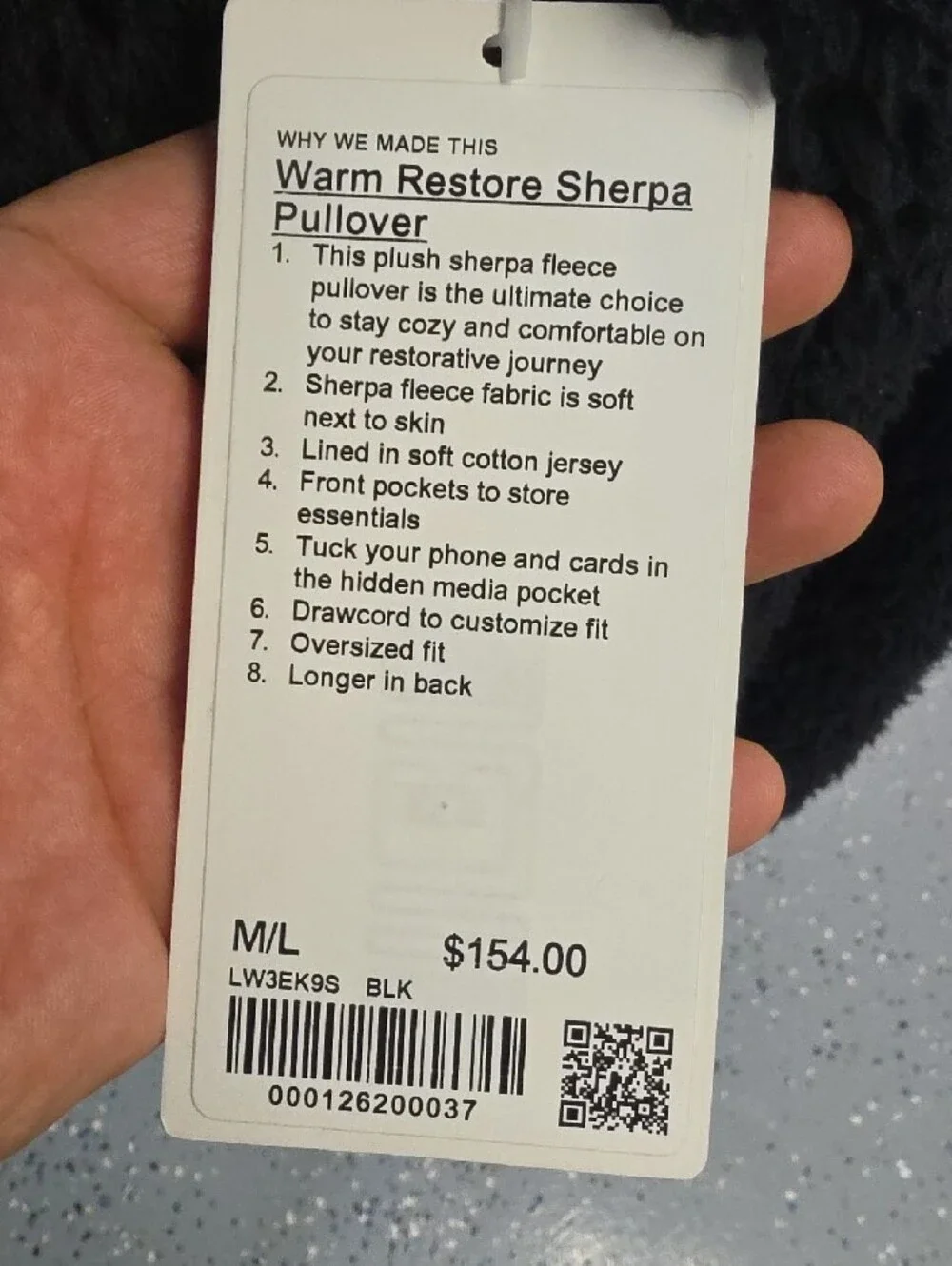 lululemon Black Sherpa Pullover